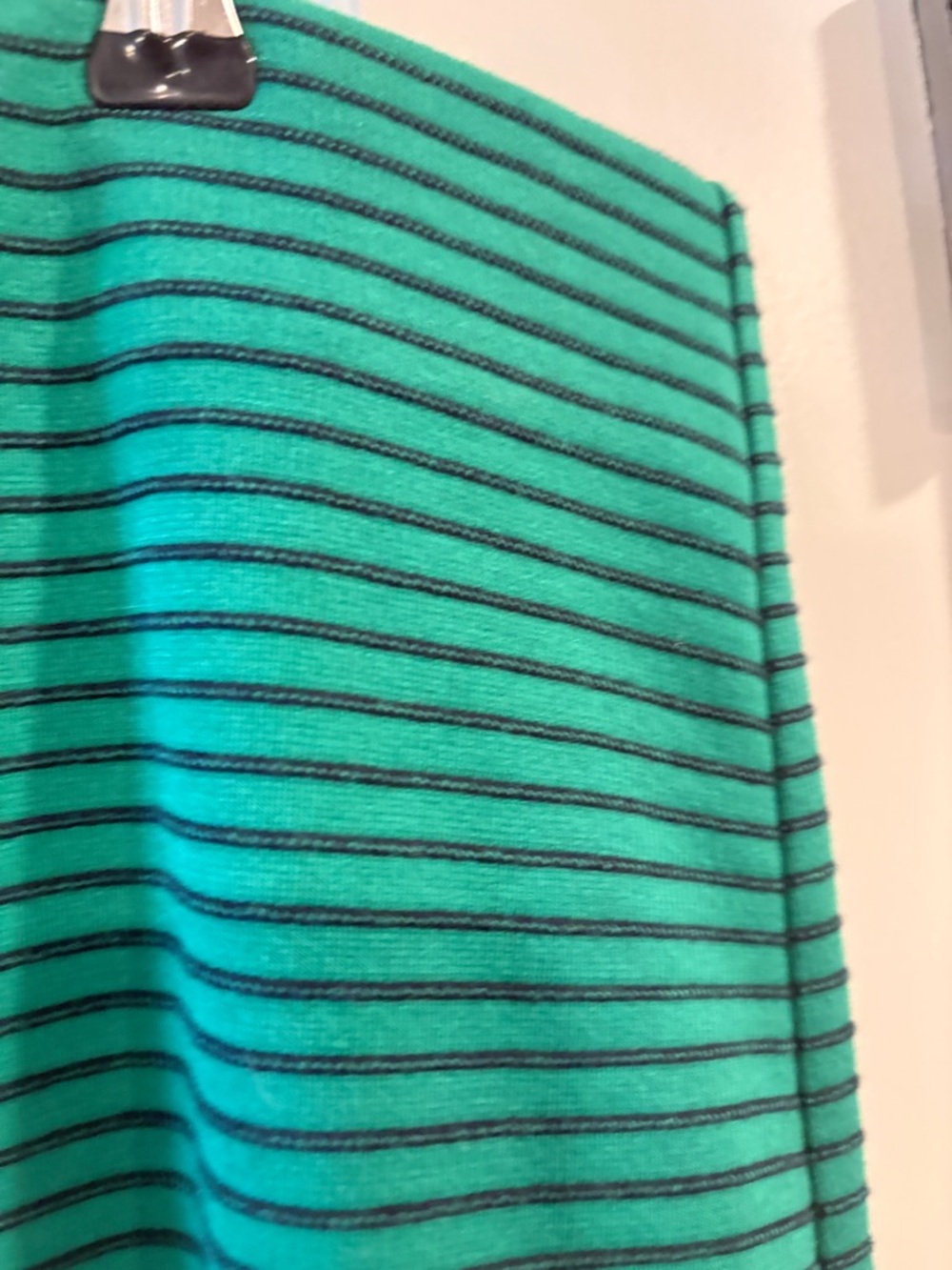 NWT LOFT Green Striped Midi Skirt Side Slit Stretch Career Pencil Skirt Size L - Picture 6 of 9